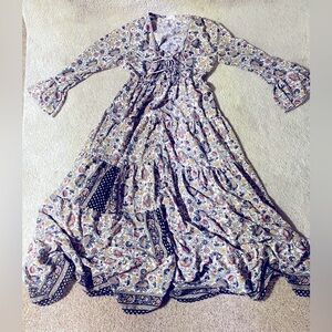 Chaudry Bohemian Princess Sleeve Dress Women Size M 8-10